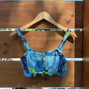 Blue and green patchwork bandeau